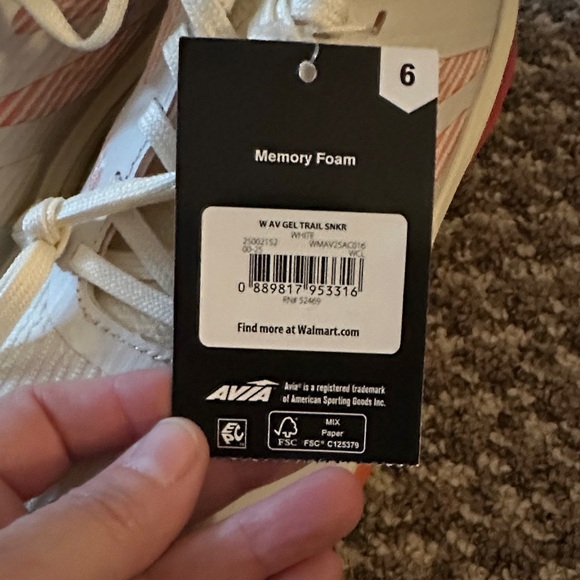 Avia White and Orange Athletic Shoes - Picture 3 of 6